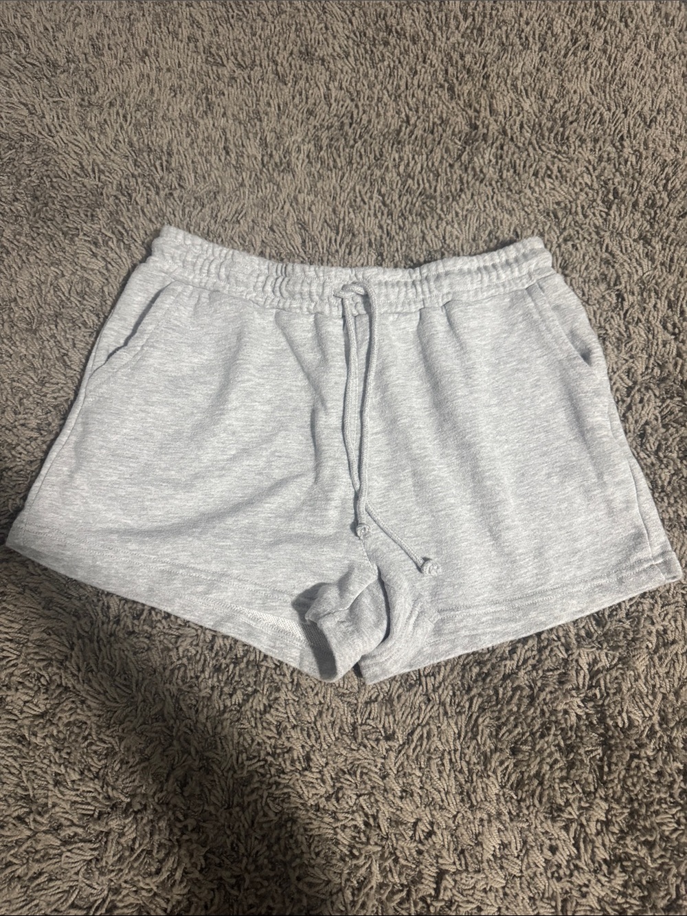 Women's Light Gray Lounge Shorts - Casual Drawstring Comfort